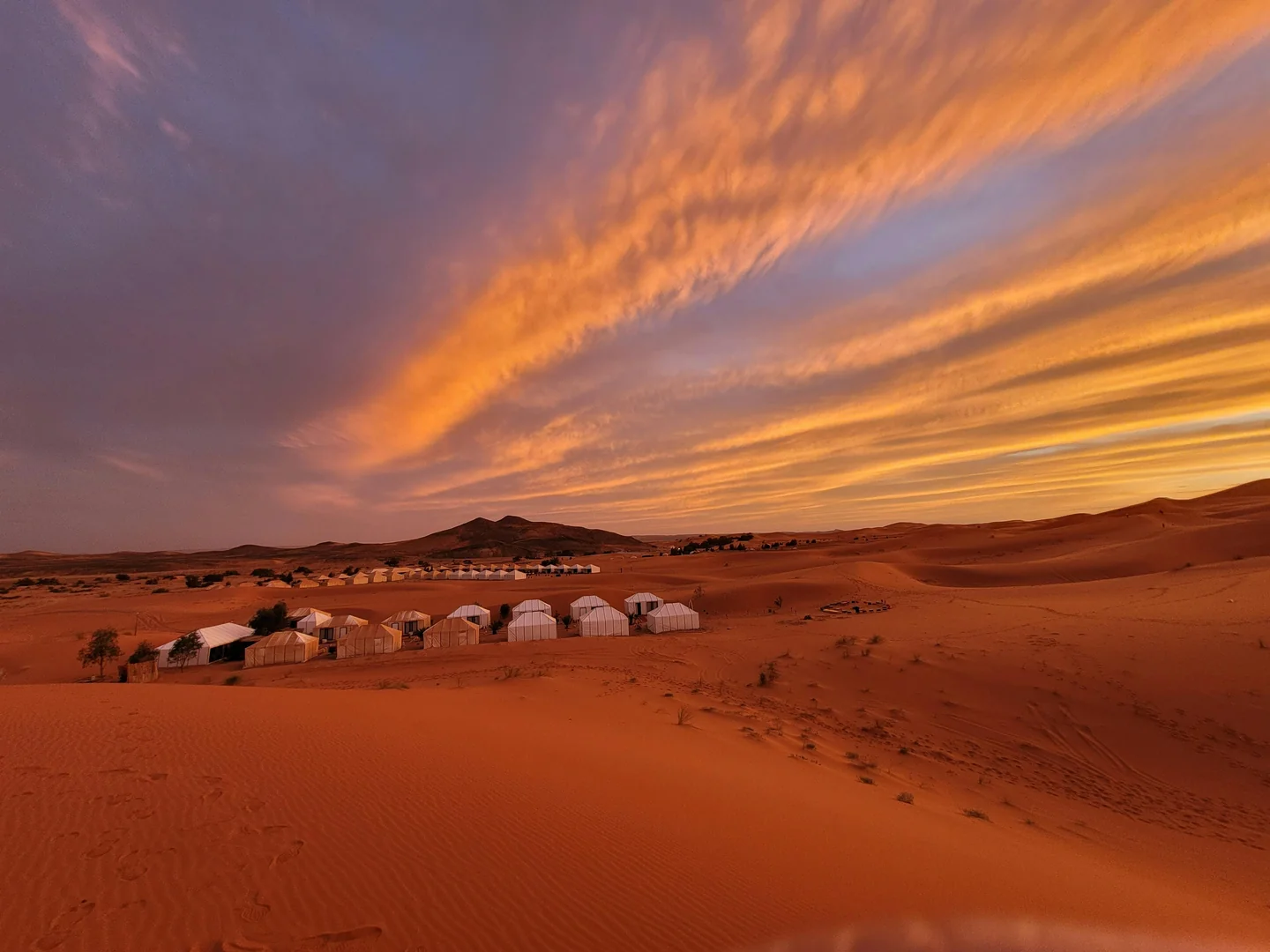 Desert Camp at Sunset